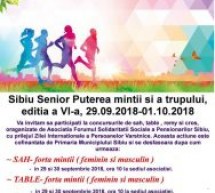 „Sibiu senior – puterea minții și a trupului”, eveniment dedicat vârstnicilor
