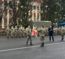 Ceremonie militară în Sibiu de înmânare a Drapelului de Luptă Regimentului 46 Sprijin