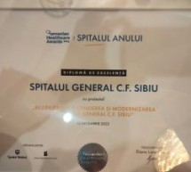 Diplomă de excelență pentru Spitalul General C.F. Sibiu
