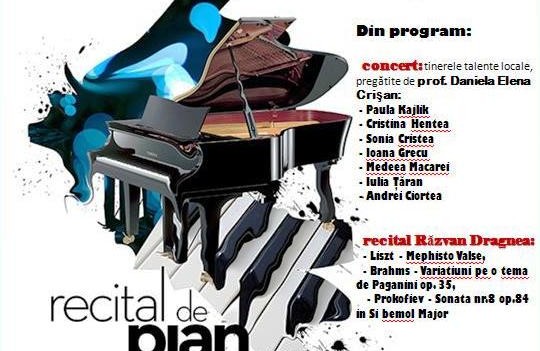 Mediaș: Concert de pian susținut de Răzvan Victor Dragnea