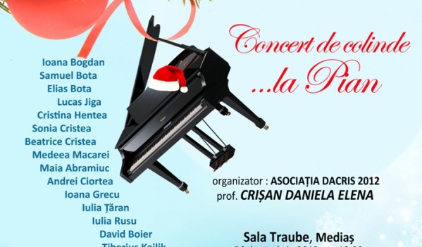 Mediaș: “Concert de colinde la…Pian” (vineri, 6 decembrie)