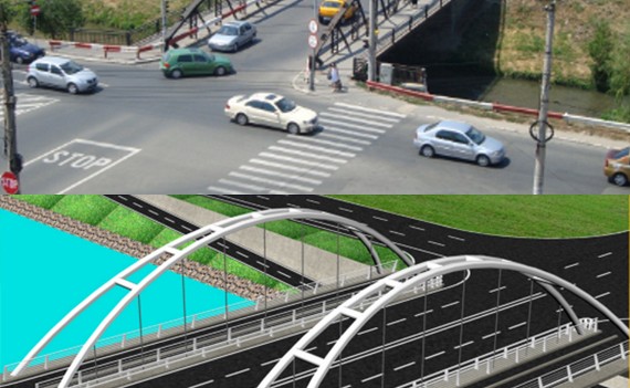 Sibiu: Au început lucrările de construire a noului pod peste Cibin