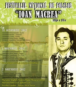Festivalului Naţional de Folclor „Ioan Macrea” se va desfășura în Sibiu (21-23 noiembrie)