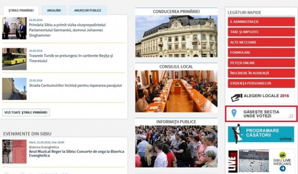 Sibiu: Aplicație pentru găsirea secției de vot