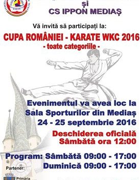 Municipiul Mediaș găzduiește Cupa României la karate WKC (24-25 septembrie)