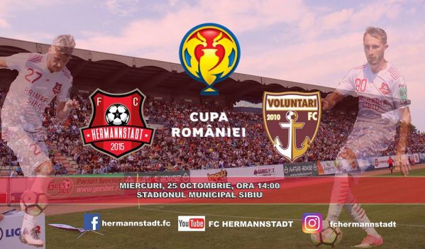 FC Hermannstadt întâlnește FC Voluntari în Cupa României
