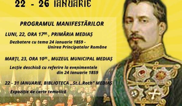 Manifestări dedicate Unirii Principatelor Române, la Mediaș