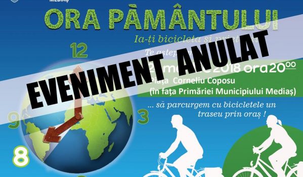 A fost anulat turul cu biciclete programat în Mediaș, în cadrul evenimentului „Ora Pământului“