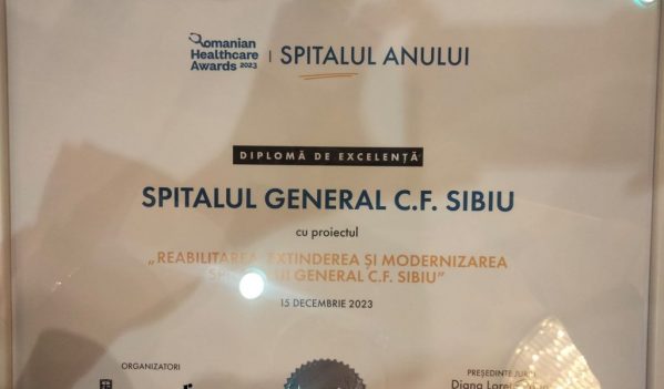 Diplomă de excelență pentru Spitalul General C.F. Sibiu